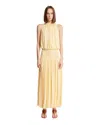 Totême Toteme Sleeveless Ruched Midi Dress In Yellow Viscose In Yellow