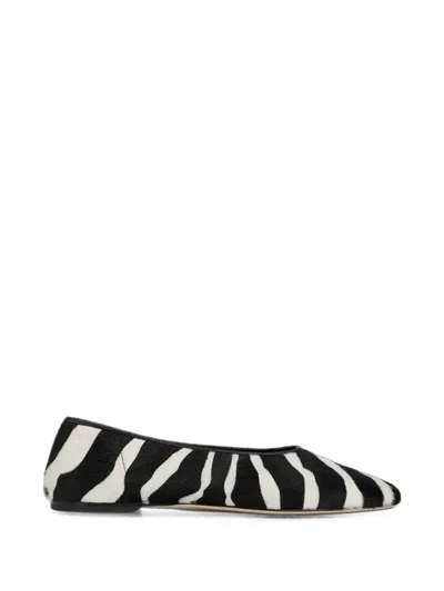 Totême Toteme Zebra-stripe Pony Hair Ballerinas In Multi