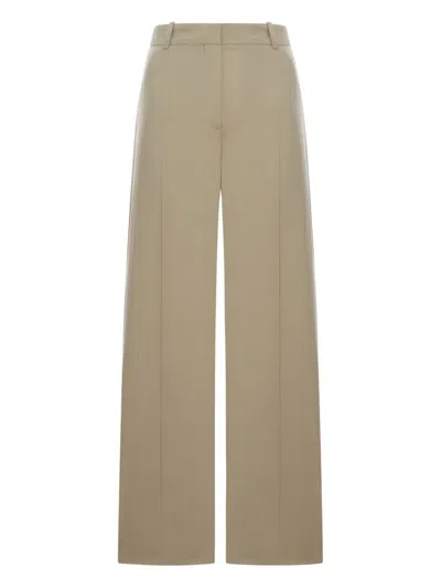 Totême Neutrals Wide-leg Wool-blend Formal Pants In Brown