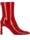 Totême Zip Square Toe Boots In Red