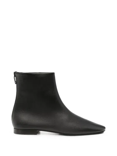 Totême Contour Nappa Leather Ankle Boots In Black