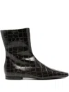 Totême Croc-effect Leather Chelsea Boots In Brown