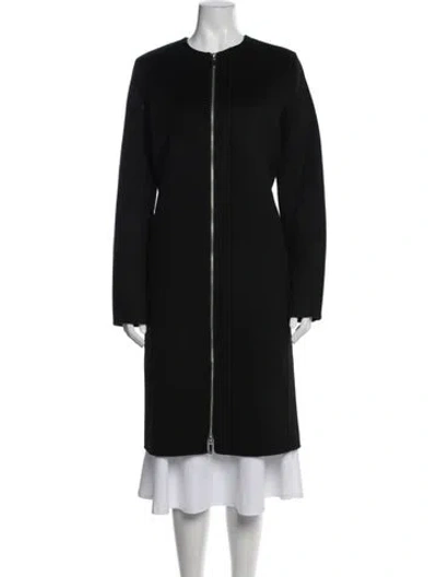 Pre-owned Totême Zipped Double Coat Wool Coat In Black