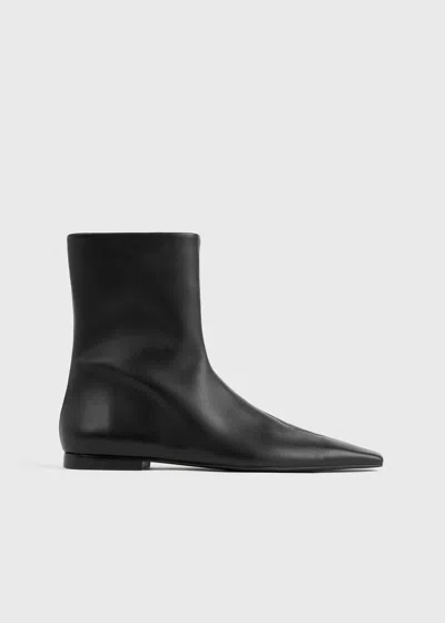 Totême Zipped Leather Chelsea Boots Black