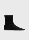 Totême Zipped Suede Pointed-toe Boots In Black