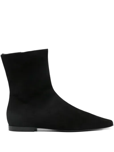 TOTÊME ZIPPED SUEDE POINTED-TOE BOOTS