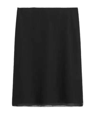 Totême Silk-chiffon Skirt In Black