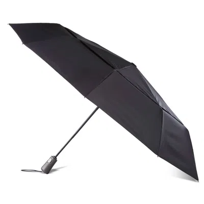 Totes Auto Open/close Windproof Ultimate Compact Umbrella In Black