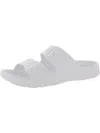 Totes Everywhere Womens Slip On Comfort Insole Slide Sandals In White