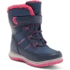 Totes Kids' Faux Shearling Lined Boot In Navy/berry