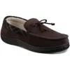Totes Mens Faux Suede Slip On Loafer Slippers In Brown