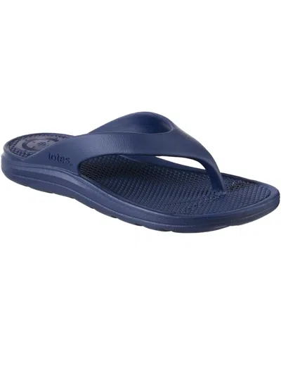 Totes Sol Bounce Ara Womens Slip On Self-healing Flip-flops In Blue