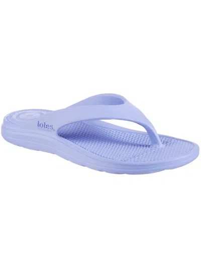 Totes Sol Bounce Ara Womens Slip On Self-healing Flip-flops In Periwinkle
