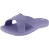 Totes Ts17 Womens Slip On Open Toe Slide Sandals In Purple