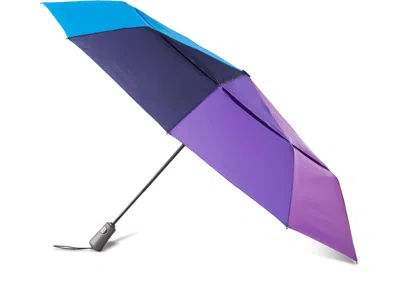 Totes Women's Automatic Windproof Ultimate Compact Umbrella 43 Inch In Rainbow In Blue