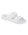 Totes Women's Double Buckle Adjustable Slide With Everywear In White