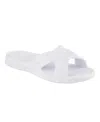 Totes Ts17 Womens Slip On Open Toe Slide Sandals In White