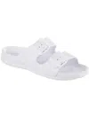 Totes Womens Casual Round Toe Slide Sandals In White