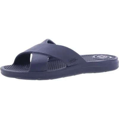 Totes Womens Criss-cross Slide Sandals In Blue
