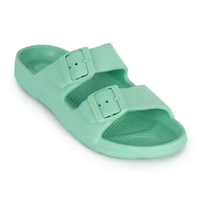 Totes Womens  Slide Sandals In Green