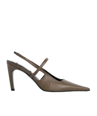 TOTÊME 100MM LIZARD-EMBOSSED SLINGBACK PUMPS