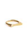 Totême 18k Yellow Gold Diamond Signet Midi Ring