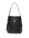 Totême Toteme Leather Belted Bucket Bag In Black  