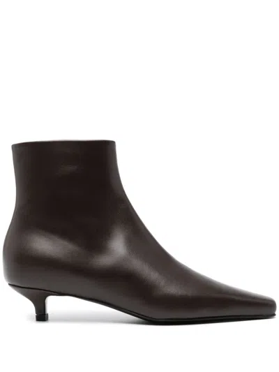 Totême 35mm The Slim Ankle Boots In Bark 213