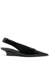 Totême The Suede Wedge-heel Slingback Black In Black