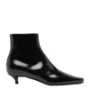 Totême Slim Patent Ankle Boots Black In Black