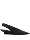 Totême The Suede Wedge-heel Slingback Black In 黑色