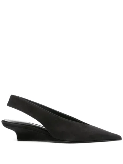 TOTÊME 40MM THE SUEDE WEDGE-HEEL SLINGBACK PUMPS