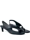Totême Toteme Leather Heel Thong Sandals In Black