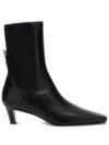 Totême The Mid Heel Calfskin Ankle Boots In Black
