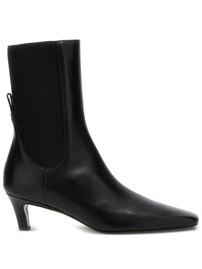Totême Toteme Mid Heel Leather Boots In Black