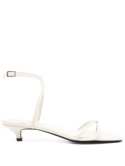 Totême Toteme Crossover Kitten Heel Sandal In White