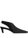 Totême Toteme Women Mid Heel Elastic Slingback Pumps In 黑色