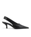 Totême Classic Leather Slingback Heels In Black
