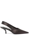Totême Classic Satin Slingbacks Espresso In Brown
