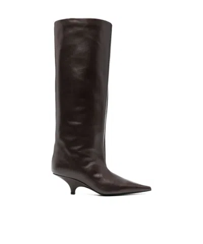 Totême 55mm Leather Boots In Black