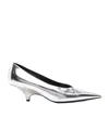 Totême Toteme Pointed Toe Metallic Faux Leather Pump In White