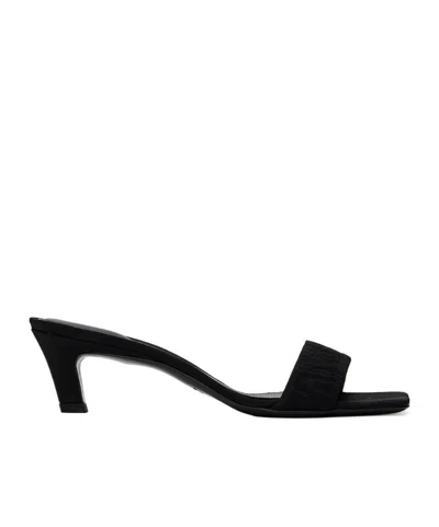 Totême 55mm Moire-effect Mules In Black