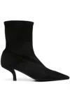 Totême 60mm The Suede Heeled Sock Boot In Black