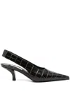 Totême Toteme Women Leather Decolletã© Slingback With Croco Effect