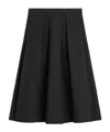 Totême Pleated Wool And Silk-blend Midi Skirt In Black