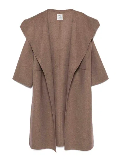 Totême Signature Wool Cashmere Coat In Nude & Neutrals
