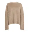 Totême Boxy Alpaca Knit Truffle Melange In Brown