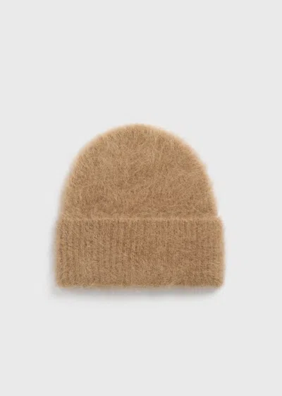 Totême Alpaca Knit Beanie Camel Melange In Beige