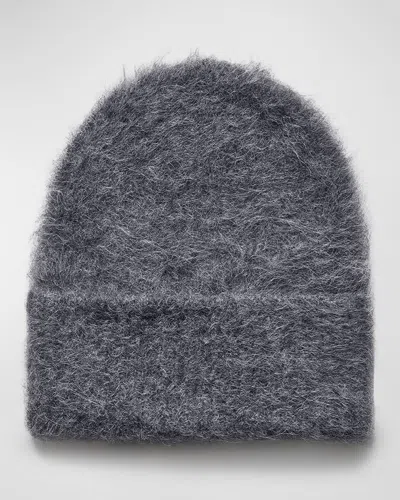 Totême Alpaca Knit Beanie In Dark Grey Melange