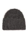 Totême Alpaca Knit Beanie In Dark Grey Melange